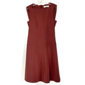 MM Lafleur Brick Red Cindy Square Neck Flare‎ Swing Dress - 6